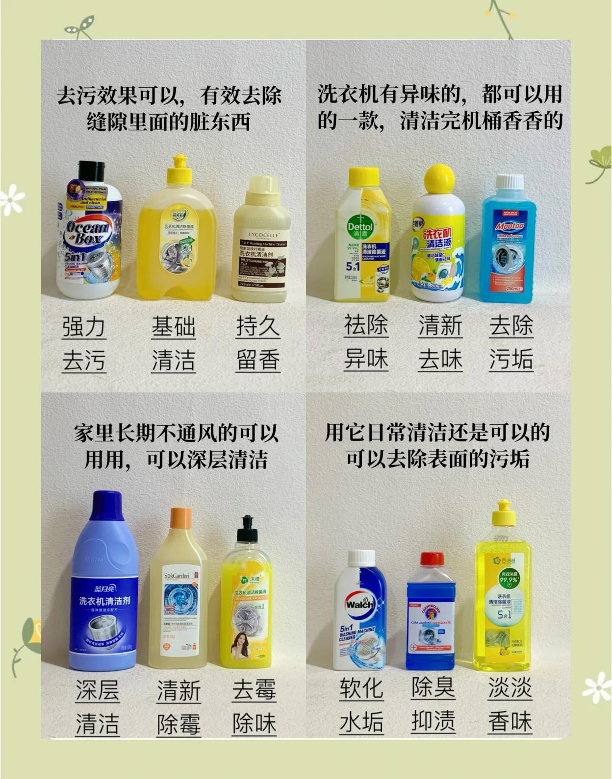 洗衣機(jī)清潔劑推薦 5款熱門產(chǎn)品深度對比